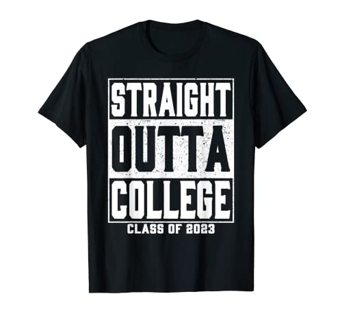 Straight Outta College Funny Graduate 2023 Girls Boys T-Shirt