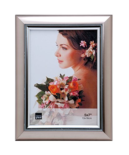 Kiera Grace Courtney Picture Frame, 5 by 7-Inch, Titanium with Silver Accent