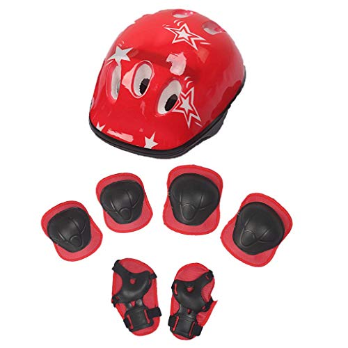Conjunto De Proteção De Skate/Skate Com Joelheiras De Patinete De Equitação Para Capacete - 7Pcs ver