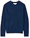 Amazon Essentials Men's Long-Sleeve Soft Touch Waffle Stitch Crewneck Sweater, Blue, X-Small