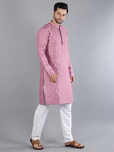 Image of Uri and MacKenzie Embroidery Silk Men's Kurta Pyjama Set