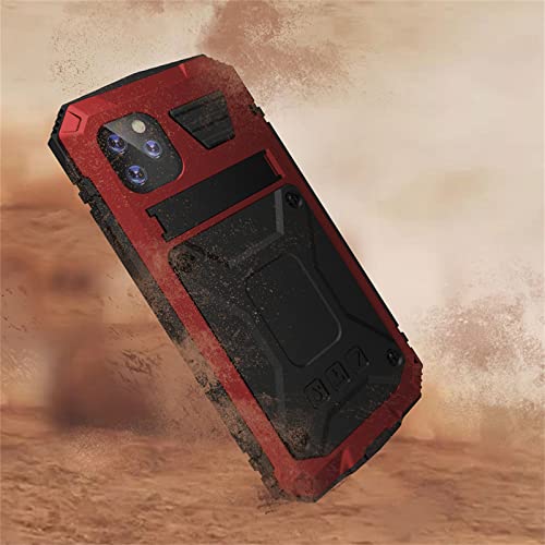 Coque métal iPhone 11 Pro rouge antichoc intégrale 360 avec protège-écran - 4