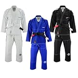 Malino BJJ Suit Brazilian Gi - Kimono per allenamento professionale e competizione arti marziali Grappling Jiu-Jitsu | Tessuto preristretto bianco 100% cotone 550 gsm uomo e donna (A4)