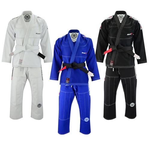 Malino BJJ Suit Brazilian Gi – Formación profesional y competencia Artes marciales Grappling Jiu-Jitsu Uniforme Kimono | Tejido 100% Algodón Blanco Preencogido 550gsm Hombres y Mujeres (A4)