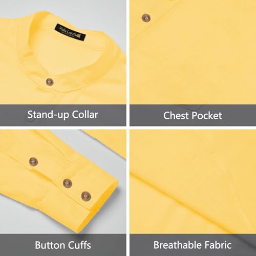 Image of Vida Loca Men Full Sleeve Solid Cotton Blend Straight Slim Fit Kurta Shirt for Men's.