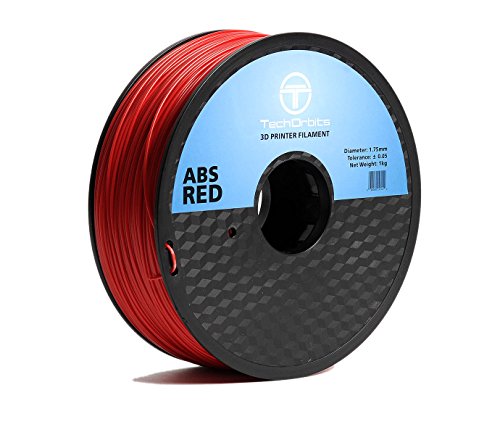 TechOrbits 3D RED ABS 3D Printer Filament Dimensional Accuracy +/- 0.05 mm 1 kg Spool 1.75 mm RED