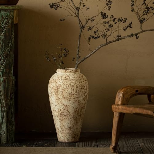 Ceramic Rustic Farmhouse Vase - Extra Large Terra Cotta