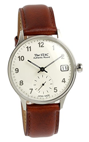 [ザ・スタック] The STAC 日本製 腕時計 ウォッチ Authentic Round クラシック メンズ レディース (アラビア×シルバーブラウン)