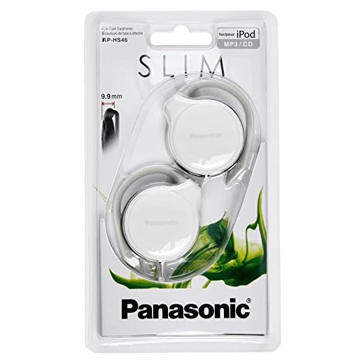 Panasonic RPHS46EW WHITE Slim Headphones Clip Type Earphones RP-HS46