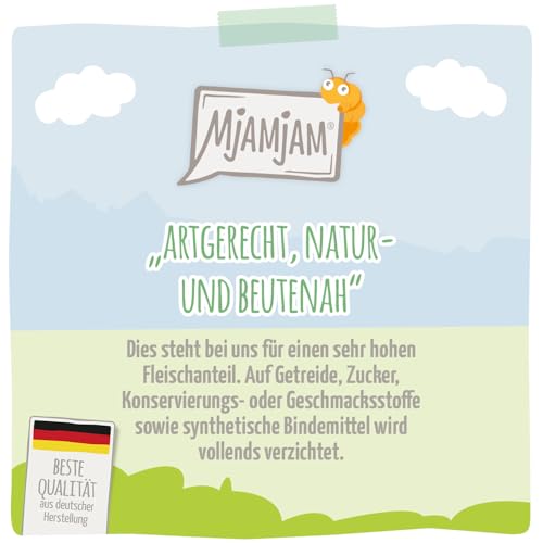 MjAMjAM - Premium Nassfutter für Katzen - Quetschie - Insekt mit saftigem Hühnchen, 6er Pack (6 x 200 g), getreidefrei mit Insektenprotein