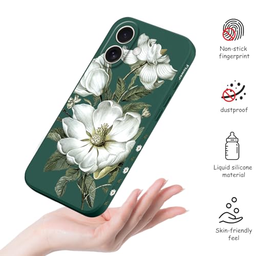 Coque iPhone 16 doublure microfibre anti-rayures silicone vert