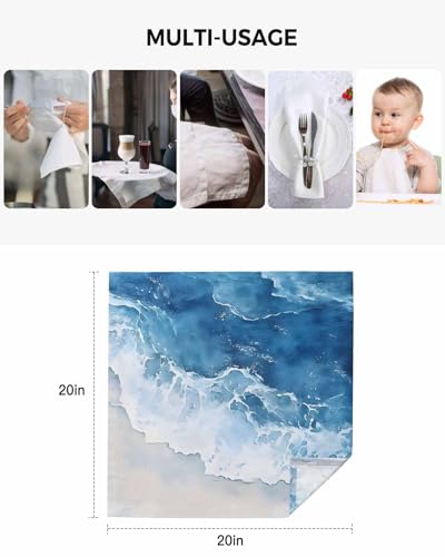 Set de 4 servilletas de tela 50x50 cm, diseño acuarela miniatura 5