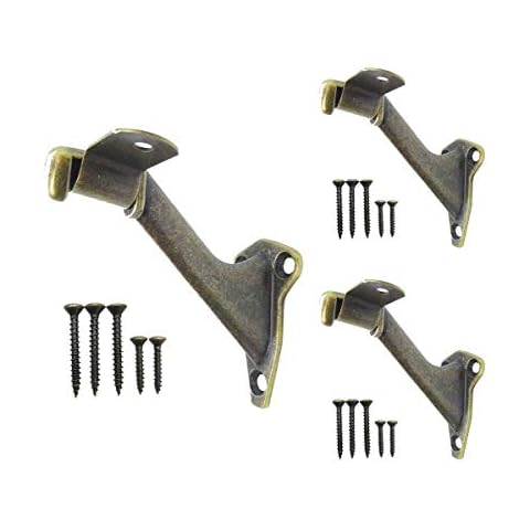 Handrail Bracket Stair Wall Mounted Antique Brass, 3 Pack | HOWTOOL Cover