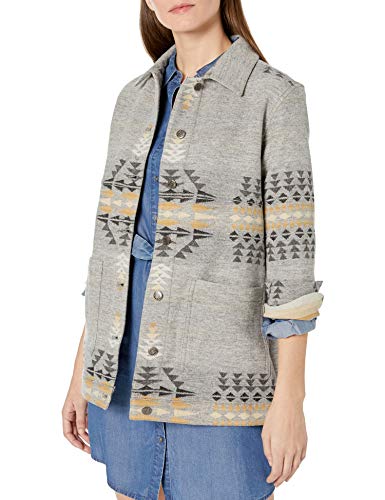Pendleton Women's Barn Jacket, Grey Mix Arroyo Jacquard, Medium