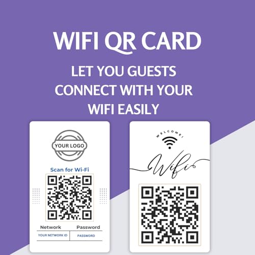 QR Code WiFi Password Card, UV Printed PVC, Easy Guest Network Access, Double-Sided by tinydabba - 4