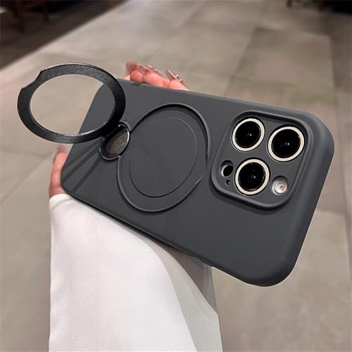 Étui en silicone souple iPhone 12 avec protection d'objectif et support magnétique