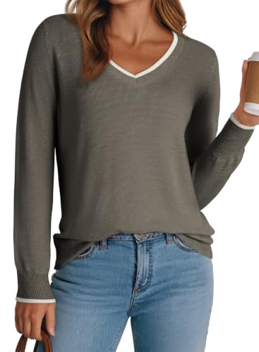 Image of Dokotoo Women's Wool Blend Crew Neck Casual Fall Sweaters Knit Tops | Lightweight,Long Sleeve,Fall Outftis,Dressy,Ribbed Hem,Business Casual Tops,Comfy Knit,Pullover,Basic Classic,Layer Clothes