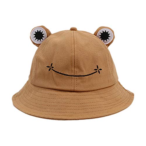 BSTOB Chapeau de Seau de Grenouille de Dessin animé, Chapeau de Soleil de Seau d'été Mignon Bonnet de pêcheur à Large Bord pour Femmes Hommes Adultes Cover