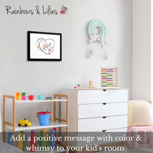 Rainbows & Lilies 12X15 Heart Shaped Love Sign Handmade Of Quilling Paper - Framed Inspirational Wall Art For Home Or Office - Love Decor For Engagement, Bridal Shower & Wedding Gifts #TOP7