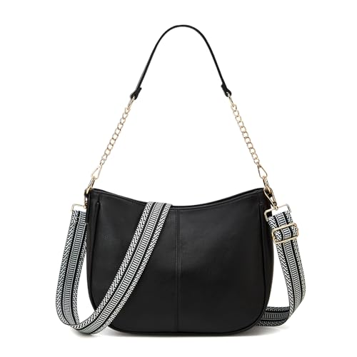 Image of Hobo Crossbody Bags for Women Trendy Shoulder Purses PU Retro Handbag with 2 Types Shoulder Straps