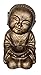 AFD Home 12015828 Fiberglass Reinforced Cast Stone Sitting Monk with Bowl, Glossy Black Gold