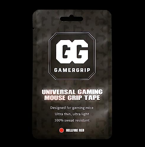 Image of Gamergrip Hellfire Red Mouse Grip Tape - Ultimate Hyperspeed Gaming Mouse Skin Anti-Slip Tape, Pre-Cut, Sweat Resistant, Easy to Apply, Professional Mouse Upgrade Kit (Hellfire Red)