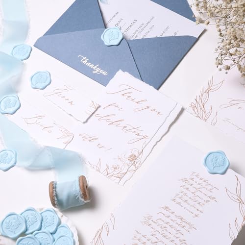 image for UNIQOOO Wax Seal Stickers - Eucalyptus Wedding Invitation Envelope Sea