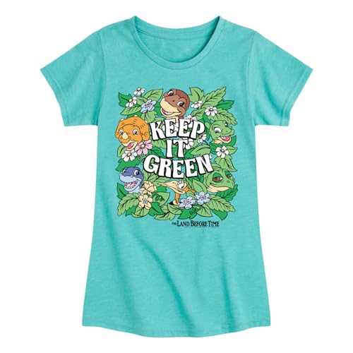 HYBRID APPAREL Land Before Time - Keep it Green - Toddler and Youth Girls Short Sleeve Graphic T-Shirt