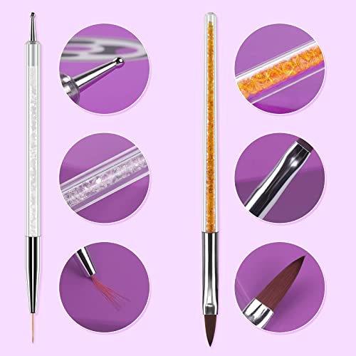 Image of Artdone 9PC Nail Art Brushes Set - Liner Brush, Dotting Pen, Gel Polish Painting Tools For Nail Art Design