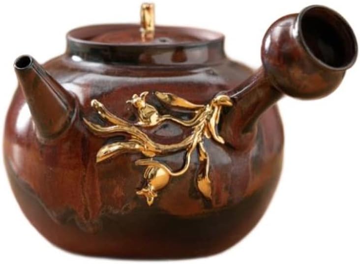 Tea Kettle Stovetop Colored Gold Engraving Soaking Teapot Red Kiln Variable Burning Tea Tea Set Household Craft Teapot Tea Pots for Stove Top Teapots (Color : B, Size : 700) (B 700) (A 700)