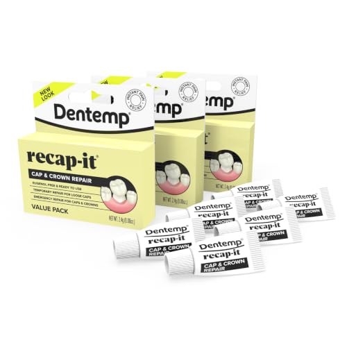Image of Dentemp Recap-It Cap and Crown Repair Dental Kit, Value Pack of 3