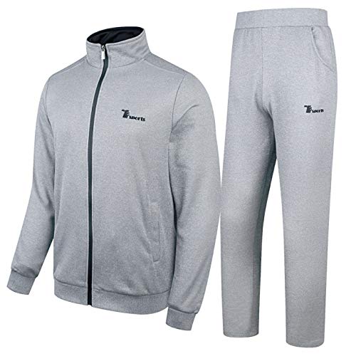 Rdruko Men's 2 Piece Tracksuit Set - Full Zip Athletic Sweatsuit Outfit Jogger