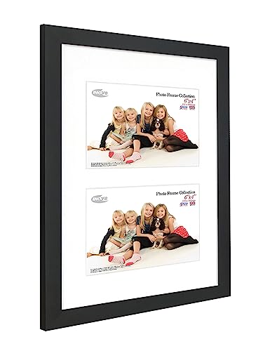 Inov8 British Made Real Wood Picture/Photo Frame 12x8" Dual-Aperature (30x20cm) - Auckland 20mm Pine Black - Image 2