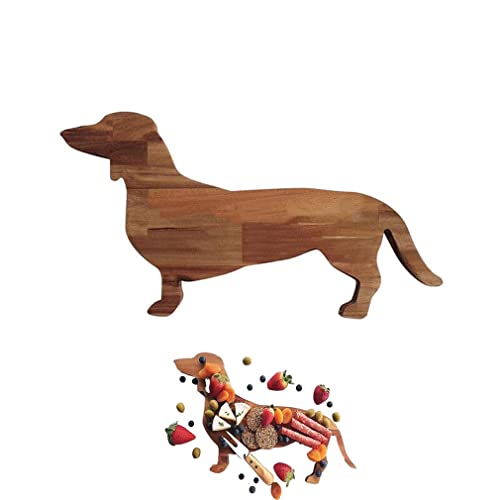 Hölzerner Dackel Teller, Wooden Dachshund Dog Dinner Plate, Lustiger Speiseteller, Holzbrett Servierbrett, Schneidebrett, Dackel Hund Schneidebrett Personalisiert, Süßer Weihnachtsteller