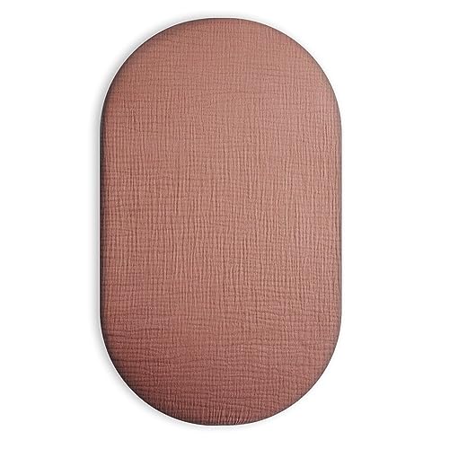 Image of Bassinet Sheet for Baby Boy and Girl, Universal Fit for Rectangle, Oval, Hourglass Bassinet Mattress, Moses Basket Sheets (Dusty Rose)
