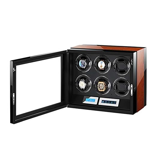 Zyy Automatico Scatola Carica Orologio con Motore Silenzioso, Toccare LCD Display Digitale per 6 Orologi 5 Modalità Pianoforte Vernice