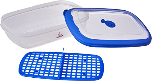 Pote Fiambres Hermético Para Frios, Transparente/Azul, Sanremo