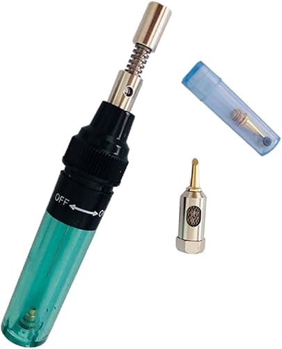 YUMILI Stylo à souder au gaz - Fer à souder au gaz - Torche au butane - Outil portable sans fil pour réparation de PC, application électronique, type stylo 3 en 1 avec fil à souder à gaz et pointe en