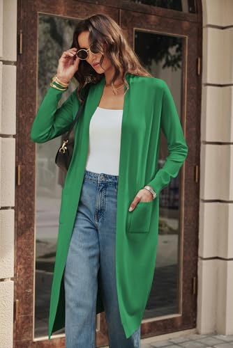 Image of GRACE KARIN Essential Solid Open Front Maxi Long Knitted Cardigan Sweater for Women