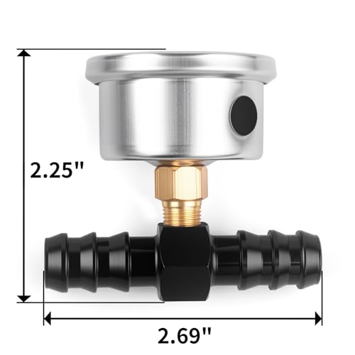 CNRAQR Universal 0-100psi Fuel Pressure Gauge 1/8" NPT Oil Press Gauge with 1/2" Barb Inline Fuel Pressure Gauge Fitting Adapter by CNRAQR - Used condition - Image 2
