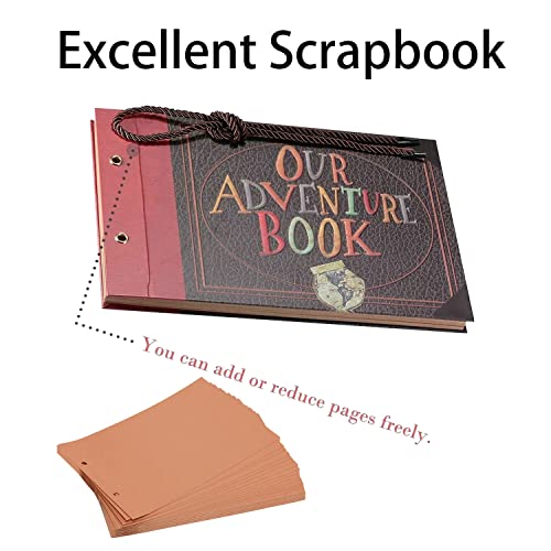 Ingtall Our Adventure Book Scrapbook Up Travel Scrap Book With Embossed Letter Cover 12 X 8 Inches Large Diy Handmade Memory Photo Album For Anniversary, Wedding, Baby Shower, Graduation #TOP2