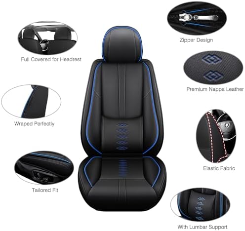 Miniatura 2 de Fundas de asiento de automóvil para Nissan Altima 2001-2024, 2025, juego de fundas de asiento delantero de cuero, compatibles con bolsas de aire,