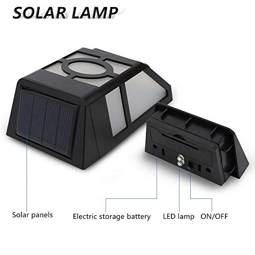 Derlights Solar Wall Lights Outdoor, Waterproof Solar Fence Light For Landscape Garden Yard Lawn Fence Deck Roof Lighting Decoration (4Pcs) #TOP1