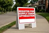 Register For Supply Chain Optimization Write On Me Red Folding Coroplast A-Frame with Double-Sided 23in x23in