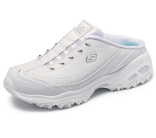 Skechers Sport Women's Bright Sky Fashion Sneaker, White/Silver, 7 M US