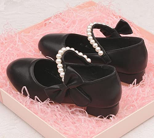 Girls Bowknot PU Mary Jane Dress Shoes Strap Slip on Princess Low Heel Shoes for Kids Toddler/Little Kid4