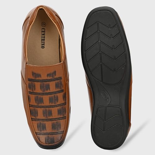 Image of Centrino Slip-on Men's Formal Shoe | Stylish with Soft Cushioned Insole | Trendy Non Lace-Up Design | Perfect for Formal & Office Wear (7680)