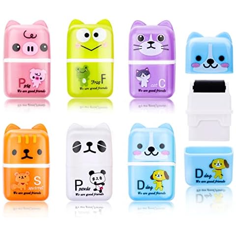 cobee Niedlicher Roller für Kinder, 6 Stück Cartoon Tier Bleistift Radiergummis Gummi Kinder Radiergummis Cover