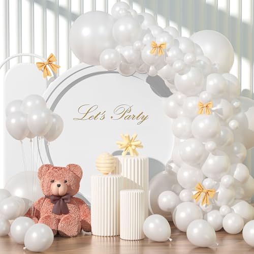 Balloon Arch Kit, 135pcs Pearl White Balloons, 18/12/10/5 Inch, Birthday, Baby Shower, Wedding, Bridal and Graduation Decorations - image 1