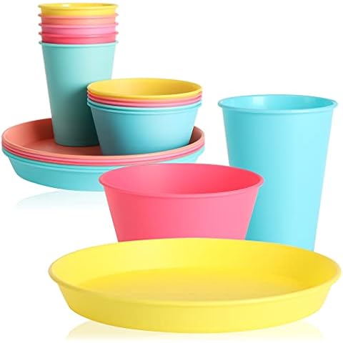 Juego de 18 Piezas de Vajilla de Picnic y Barbacoa de Colores Vibrantes para 6 Personas de com-four Cover